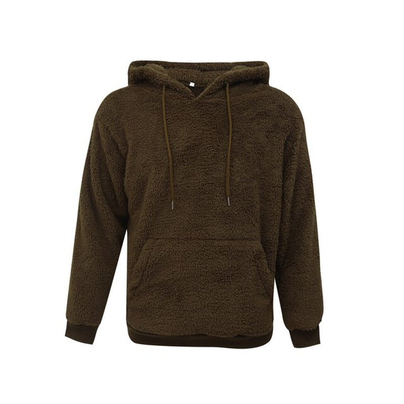  Warm hooded fleece wool men's sweatshirt            