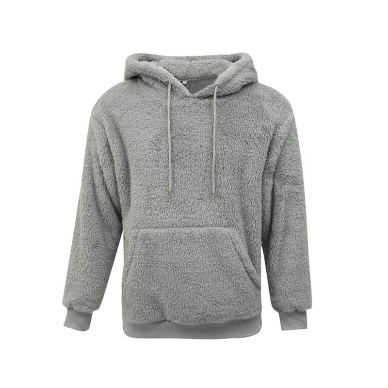  Warm hooded fleece wool men's sweatshirt            