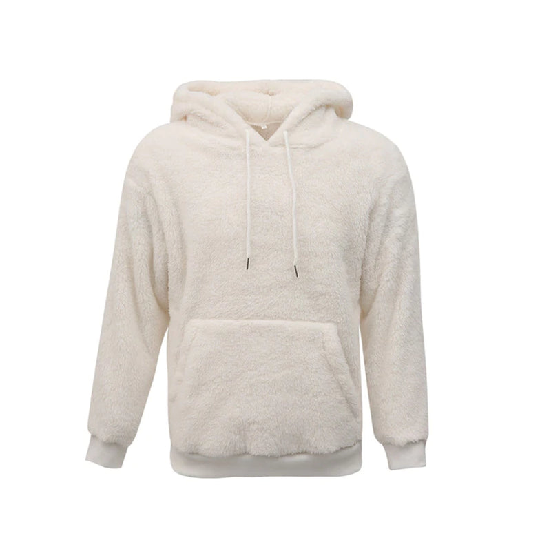  Warm hooded fleece wool men's sweatshirt            