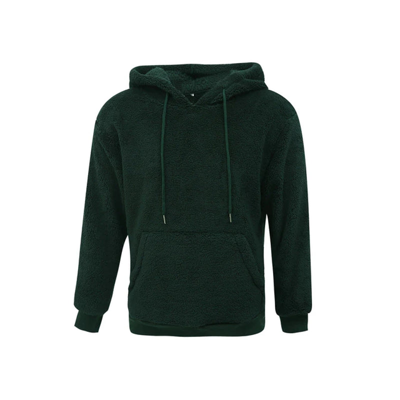  Warm hooded fleece wool men's sweatshirt            